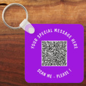 Uw QR-code aangepaste tekst Sleutelhanger of kies  (Voorkant)