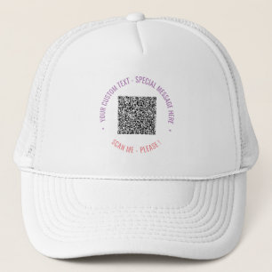 Uw QR-code Aangepaste tekst Trucker Hat Sjabloon Pet