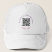 Uw QR-code Aangepaste tekst Trucker Hat Sjabloon Trucker Pet (Voorkant)