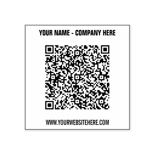 Uw QR-code Aangepaste Tekst Vierkante Rubber Stamp Rubberstempel (Afrduk)