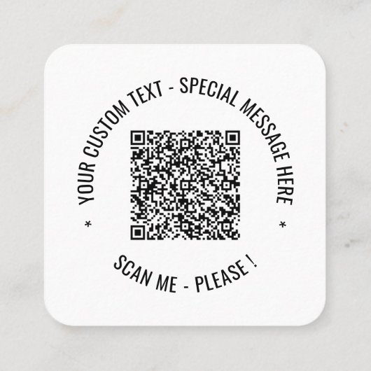 Uw QR-code Aangepaste tekst Visitekaartjes Sjabloo (Achterkant)