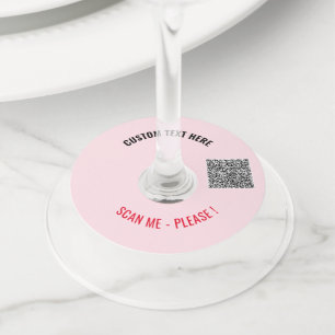 Uw QR-code Aangepaste tekst Wijnglas Label Sjabloo