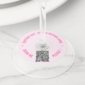Uw QR-code Aangepaste tekst Wijnglas Label Sjabloo (Dichtbij)