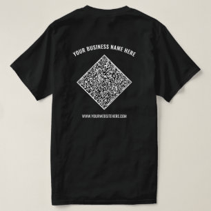 Uw QR-code Aangepaste tekst Zakelijk T-shirt Sjabl