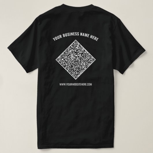 Uw QR-code Aangepaste tekst Zakelijk T-shirt Sjabl (Design achterkant)