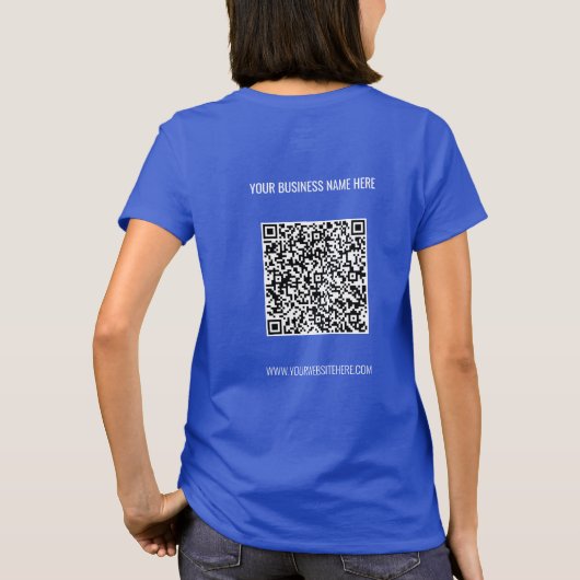 Uw QR-code Aangepaste tekst Zakelijk T-shirt Sjabl (Achterkant)