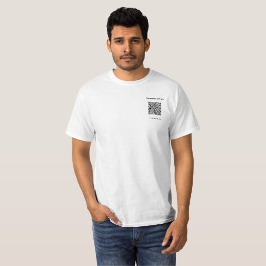 Uw QR-code Aangepaste tekst Zakelijk T-shirt Sjabl (Voorkant volledig)