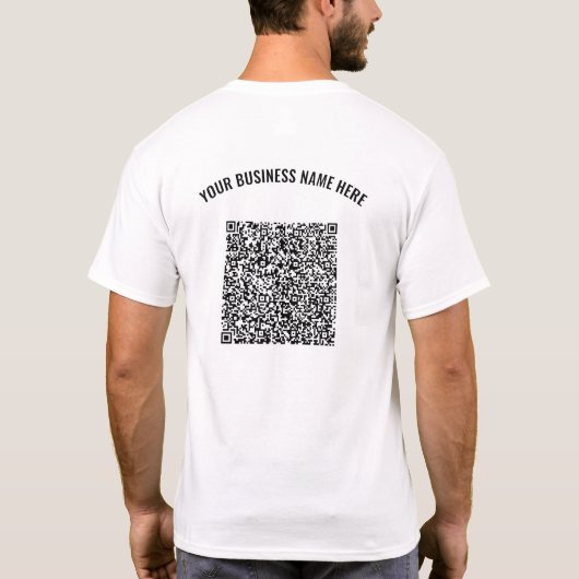 Uw QR-code Aangepaste tekst Zakelijk T-shirt Sjabl (Achterkant)