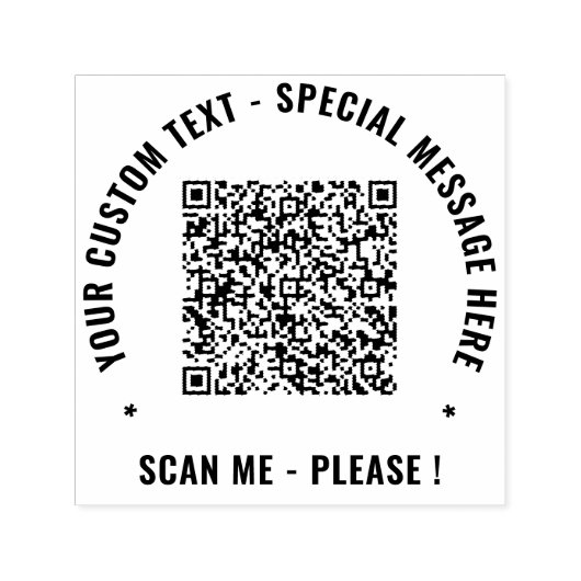 Uw QR-code Aangepaste Tekst Zelfinkende Stempel Vo (Design)