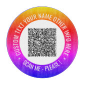 Uw QR-code Aangepaste tekstkleur snijplank (Voorkant)