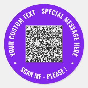 Uw QR-code Aangepaste Tekstkleur Stickers Voorbeel