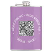 Uw QR-code Aangepaste tekstkolf Kies kleur Heupfles (Voorkant)