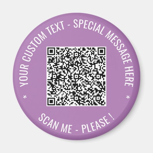 Uw QR-code aangepaste tekstmagneet - Kies kleuren Magneet (Voorkant)