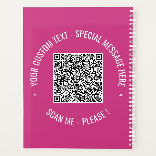 Uw QR-code Aangepaste tekstplanner Kies kleur Planner (Achterkant)