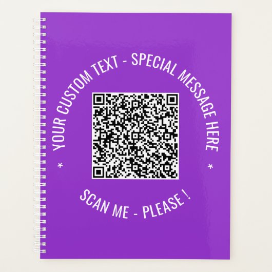 Uw QR-code Aangepaste tekstplanner Kies kleur Planner (Voorkant)