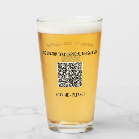 Uw QR-code Aangepaste tekstPromotioneel Glas Voorb (Voorkant gevuld)