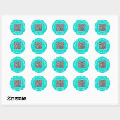 Uw QR-code aangepaste tekststickers Kies kleur Ronde Sticker (Vel)