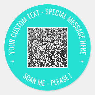 Uw QR-code aangepaste tekststickers Kies kleur Ronde Sticker