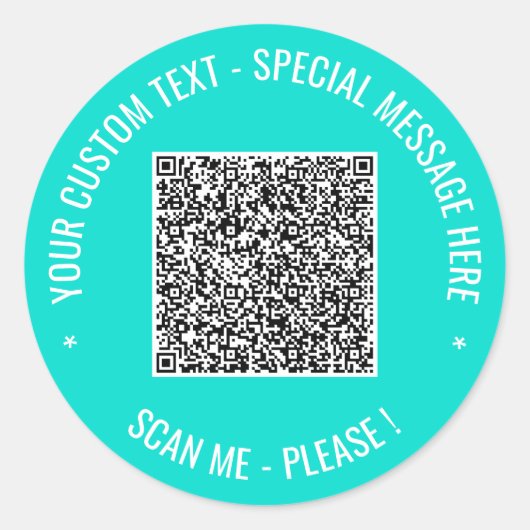 Uw QR-code aangepaste tekststickers Kies kleur Ronde Sticker (Voorkant)