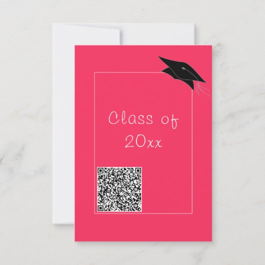Uw QR Code Afstuderen Invitation Custom Cors Kaart (Achterkant)