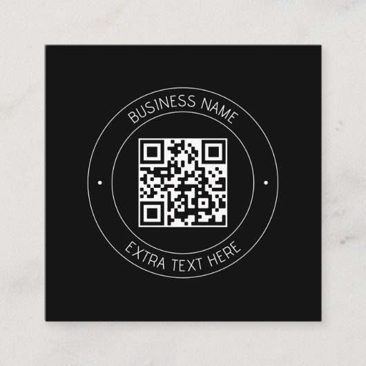 Uw QR-code & bewerkbare tekst | Zwart-wit Informatiekaartje (Voorkant)
