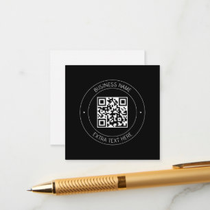 Uw QR-code & bewerkbare tekst   Zwart-wit Informatiekaartje