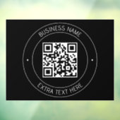 Uw QR-code & bewerkbare tekst | Zwart-wit Raamsticker (Vel 3)
