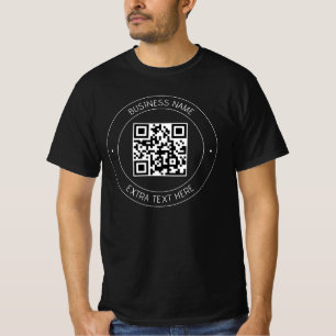Uw QR-code & bewerkbare tekst Zwart-wit T-shirt