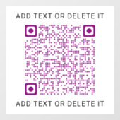 Uw QR Code Business Promotion Marketing Raamsticker (Vel)