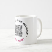 Uw QR Code Coffee Mok met aangepaste tekst en kleu (Voorkant rechts)