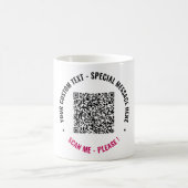 Uw QR Code Coffee Mok met aangepaste tekst en kleu (Center)