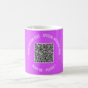 Uw QR Code Coffee Mok met aangepaste tekst en kleu
