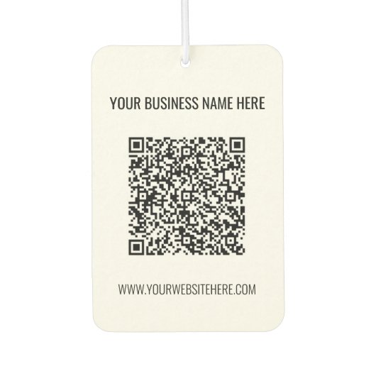 Uw QR-code Custom Text Business Luchtverfrisser (Voorkant)