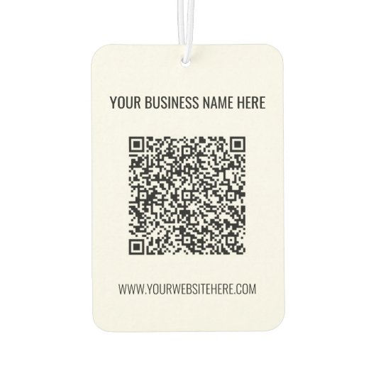Uw QR-code Custom Text Business Luchtverfrisser (Achterkant)