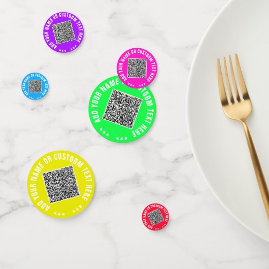Uw QR Code Custom Text Confetti Kies Kleuren (Groep)