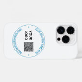 Uw QR Code Custom Text iPhone Case met Logo (Achterkant (horizontaal))