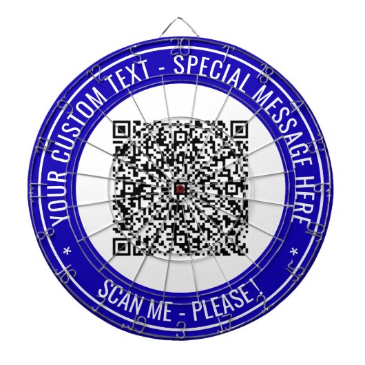 Uw QR-code Dart Board Voorbeeld aangepaste tekst Dartbord (Voorkant)