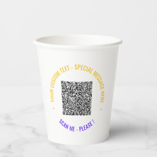 Uw QR-Code Douanetekstdocument koppen kiest kleure Papieren Bekers