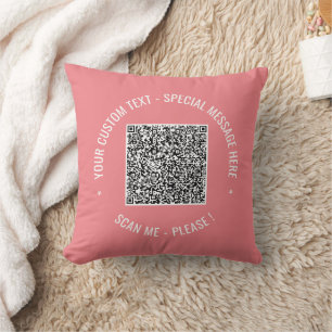 Uw QR-code en aangepast tekstkussen Kies kleuren Kussen
