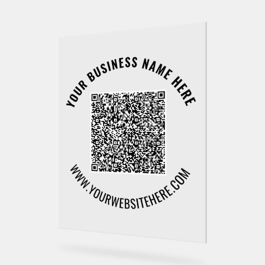Uw QR Code en Aangepaste Tekst Acryl Teken Acryl Bord (Hoek)