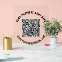 Uw QR Code en Aangepaste Tekst Acryl Teken