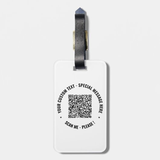 Uw QR-code en aangepaste tekst Bagagelabel Sjabloo (Achterkant verticaal)