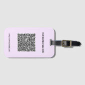 Uw QR-code en aangepaste tekst bagagelabel voorbee (Voorkant (horizontaal))