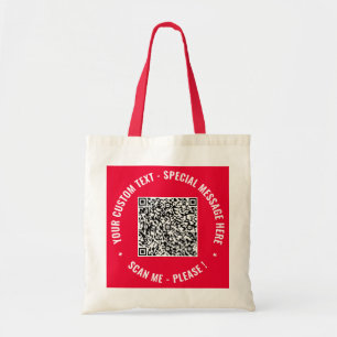 Uw QR-code en aangepaste tekst boodschappentas voo Tote Bag