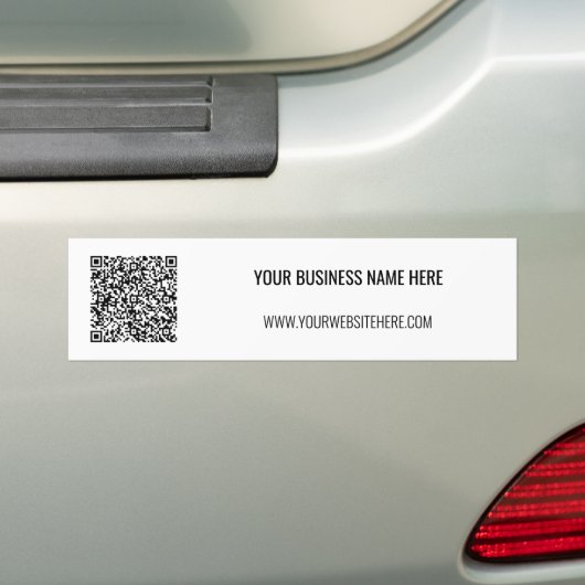 Uw QR-code en aangepaste tekst Bumpersticker (Op auto)