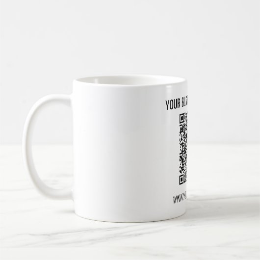 Uw QR-code en aangepaste tekst Business Coffee Mok (Links)