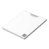 Uw QR Code en Aangepaste Tekst Business Notitieblo Notitieblok (Gedraaid)