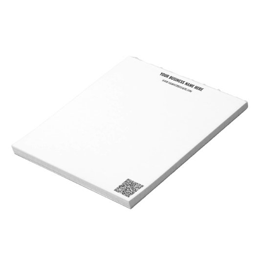 Uw QR Code en Aangepaste Tekst Business Notitieblo Notitieblok (Gedraaid)