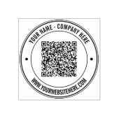 Uw QR-code en aangepaste tekst Business Rubber Sta Rubberstempel (Afrduk)