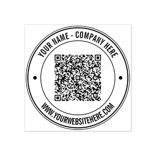Uw QR-code en aangepaste tekst Business Rubber Sta Rubberstempel (Afrduk)